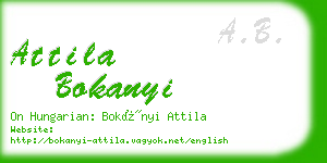attila bokanyi business card